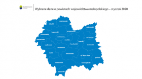 Wybrane dane o powiatach województwa małopolskiego - styczeń 2020 r.