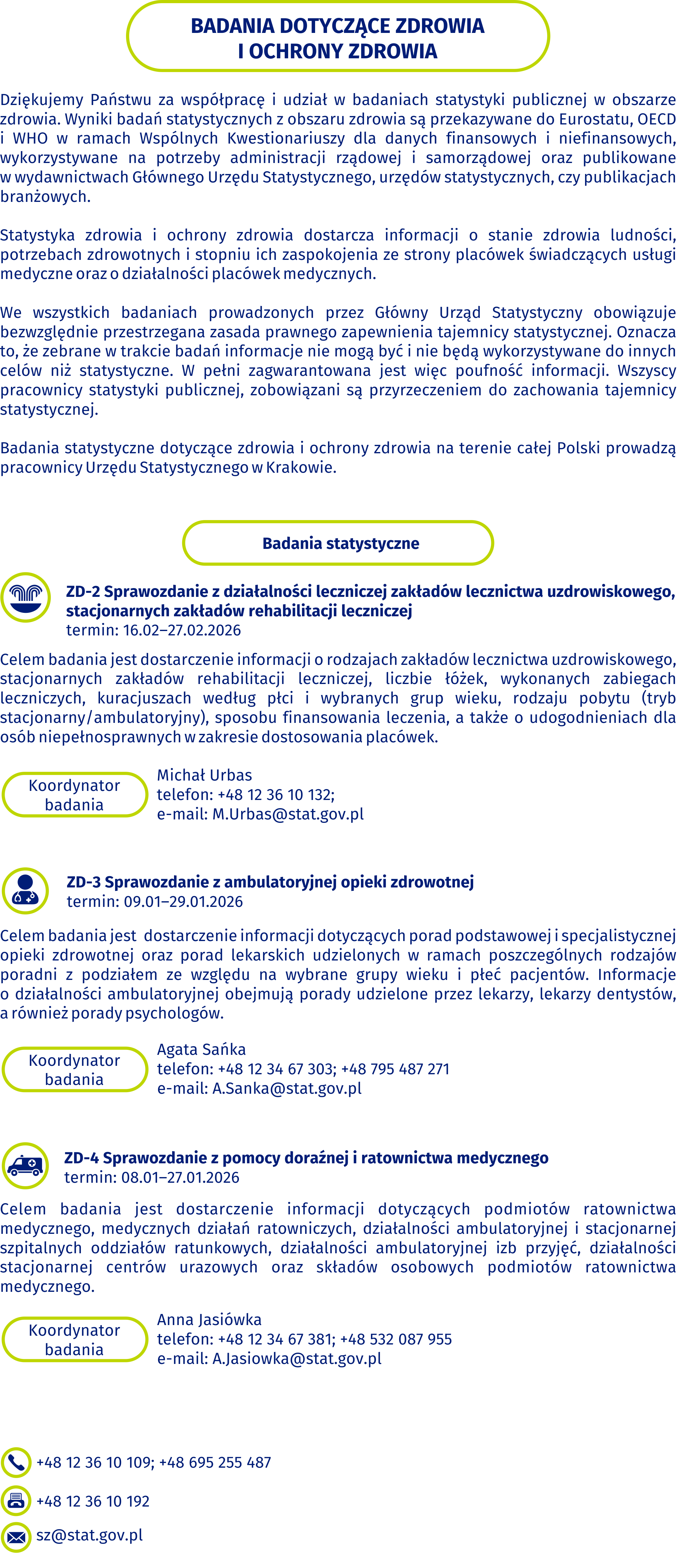 Badania dotyczące zdrowia i ochrony zdrowia realizowane w 2026 r.