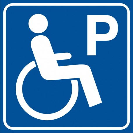 Piktogram człowiek na wózku miejsce parkingowe