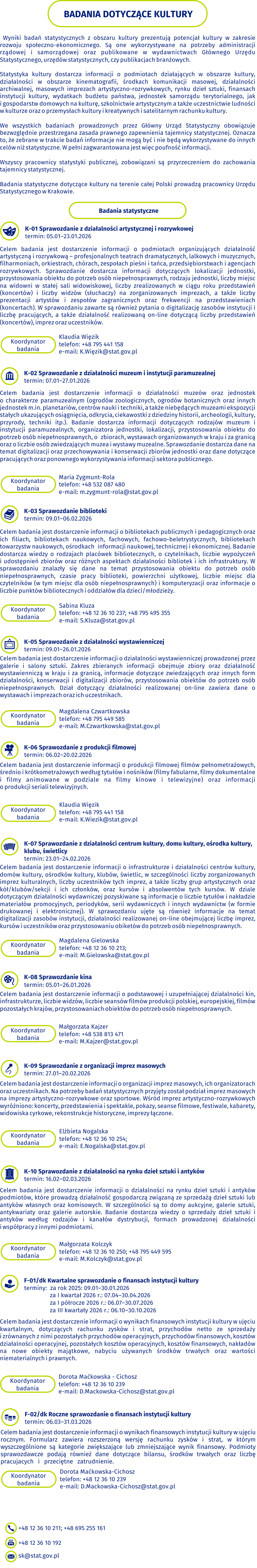 Badania realizowane w Ośrodku Statystyki Kultury w 2026 r.