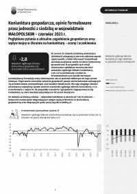 Koniunktura gospodarcza, opinie formułowane przez jednostki z siedzibą w województwie małopolskim – czerwiec 2023 r.
