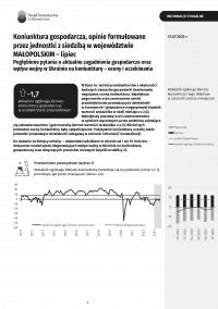 Koniunktura gospodarcza, opinie formułowane przez jednostki z siedzibą w województwie małopolskim – lipiec 2023 r.