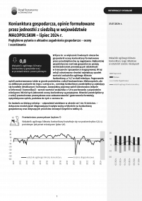 Koniunktura gospodarcza, opinie formułowane przez jednostki z siedzibą w województwie małopolskim – lipiec 2024 r.