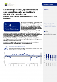 Koniunktura gospodarcza, opinie formułowane przez jednostki z siedzibą w województwie małopolskim – wrzesień 2024 r.