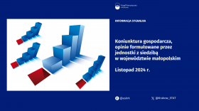 Koniunktura gospodarcza, opinie formułowane przez jednostki z siedzibą w województwie małopolskim – listopad 2024 r.