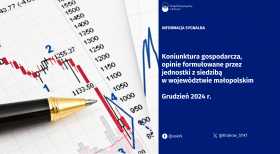 Koniunktura gospodarcza, opinie formułowane przez jednostki z siedzibą w województwie małopolskim – grudzień 2024 r.