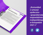 Komunikat o sytuacji społeczno-gospodarczej województwa małopolskiego w listopadzie 2021 r. Foto