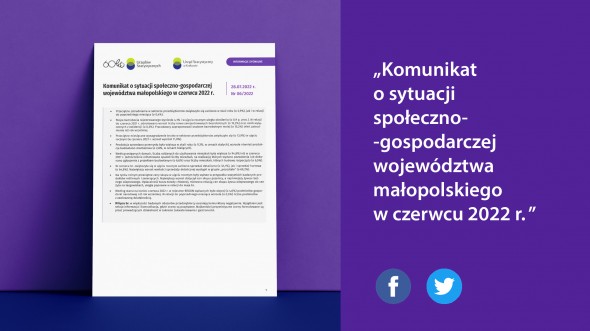 Komunikat o sytuacji społeczno-gospodarczej województwa małopolskiego w czerwcu 2022 r.
