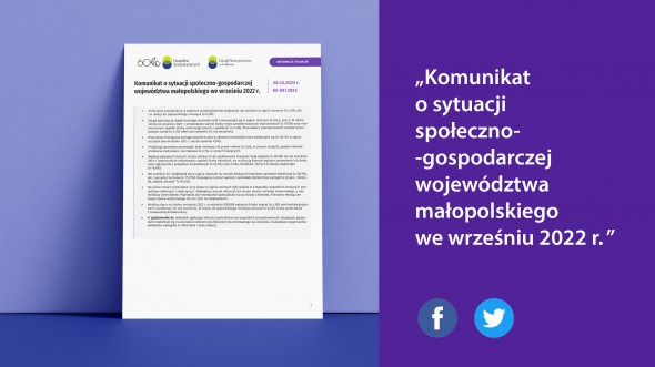 Komunikat o sytuacji społeczno-gospodarczej województwa małopolskiego we wrześniu 2022 r.