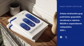 Zmiany strukturalne grup podmiotów gospodarki narodowej w rejestrze REGON w województwie małopolskim, 2025 r.